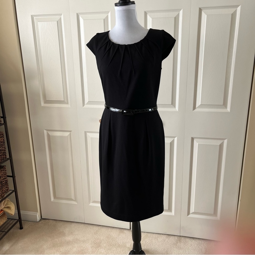 Calvin Klein Black Midi Dress with Belt - Picture 4 of 4